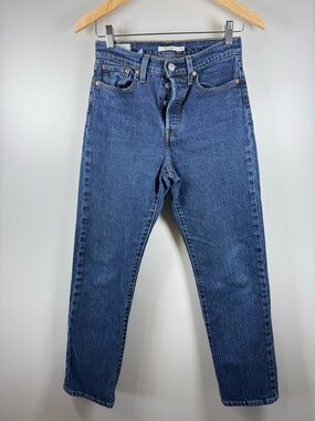 Levi's Premium Wedgie Straight Leg Women's Jeans in Deep Blue Denim 26